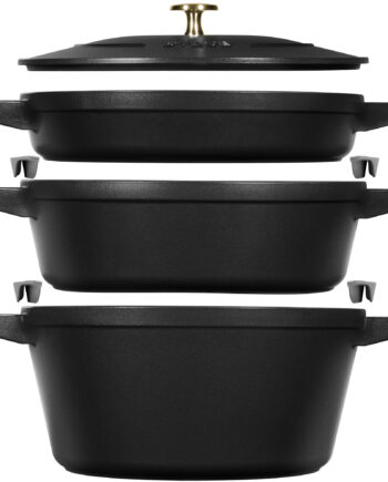 Staub Gryde   Kasserollesæt 24 Cm  Sort