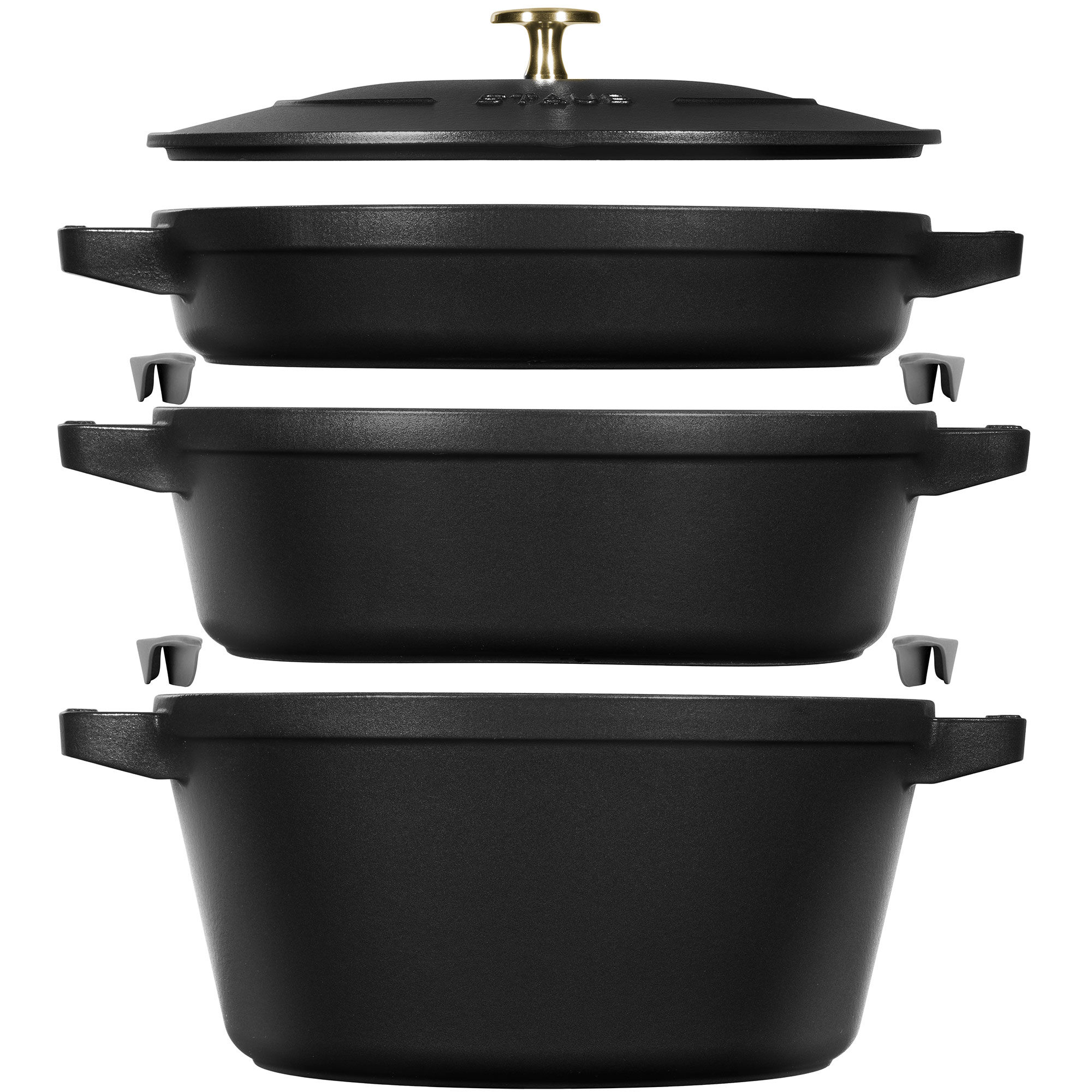 Staub Gryde Kasserollesæt 24 Cm Sort