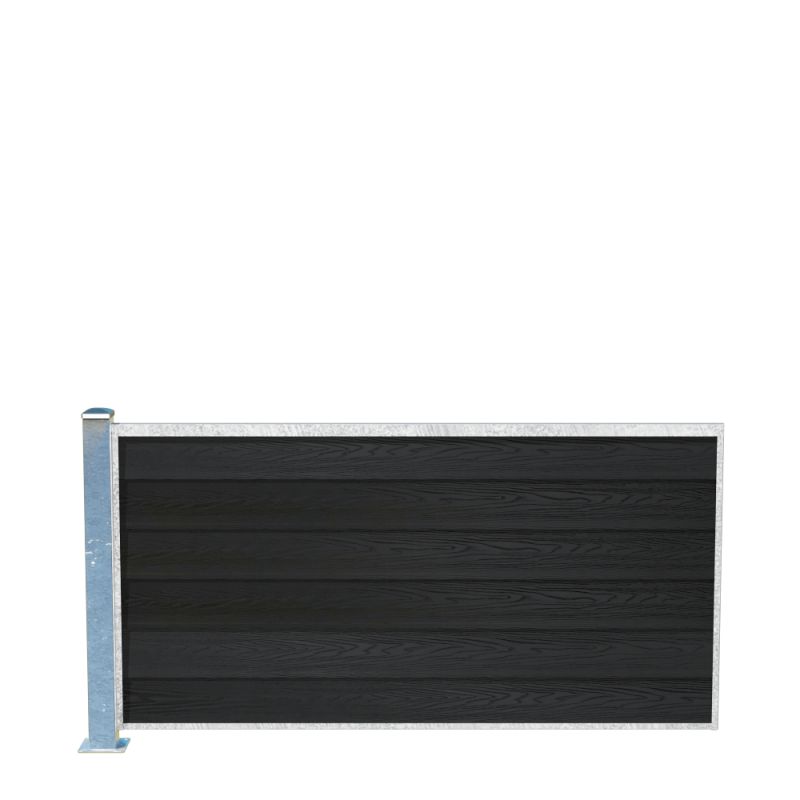 Wimex Fag Glyngøre Royal T90  -profil Wpc Sort Galv  Stolpe   Fod 900   1893 Mm