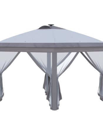 Foldbar Pavillon Med Led-belysning  Netgardiner  Bæretaske  Grå