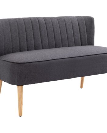 -personers Sofa  Blød Polstring  Letplejeligt Betræk  Op Til 220 Kg  117   56     77 Cm  Mørkegrå