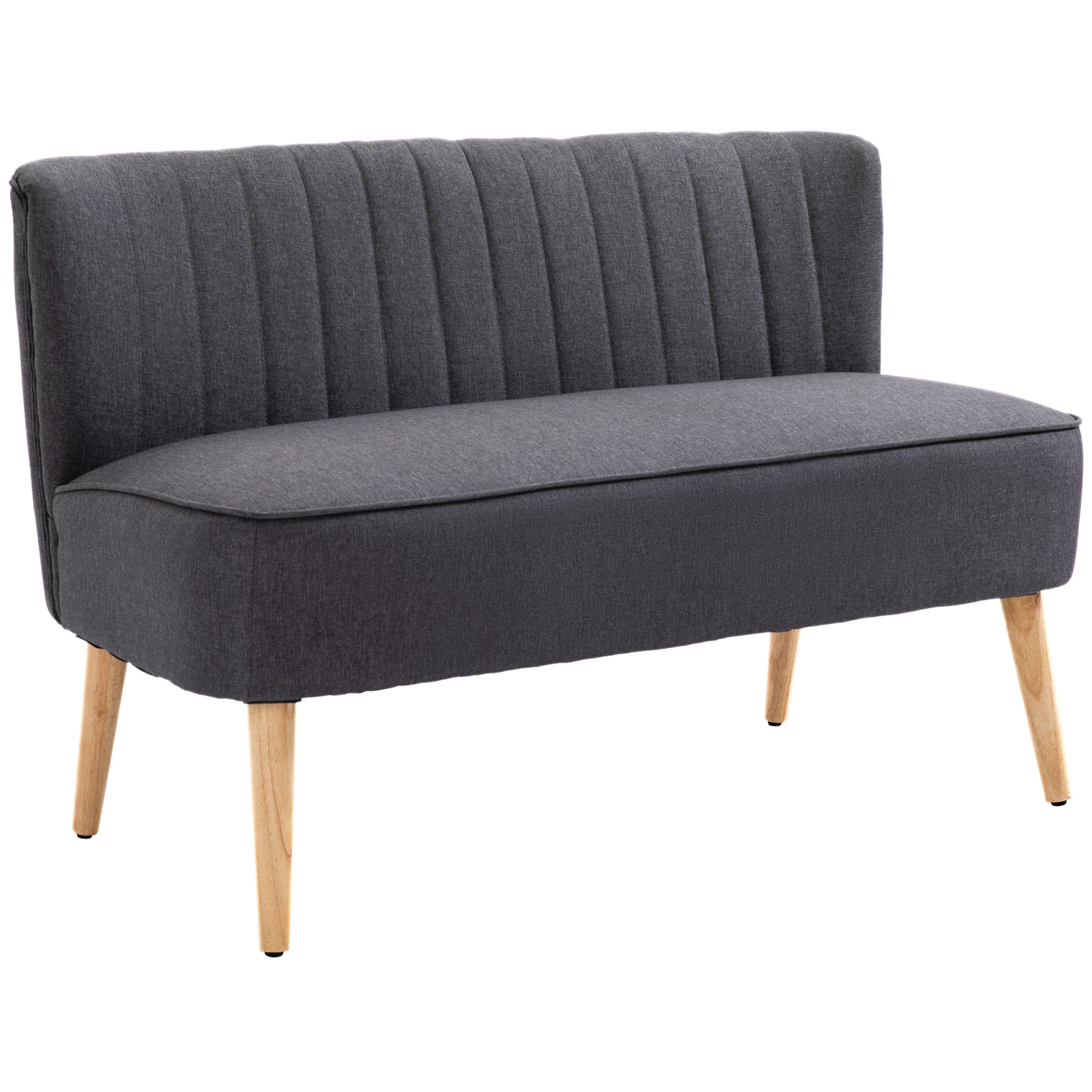 -personers Sofa Blød Polstring Letplejeligt Betræk Op Til 220 Kg 117 56 77 Cm Mørkegrå
