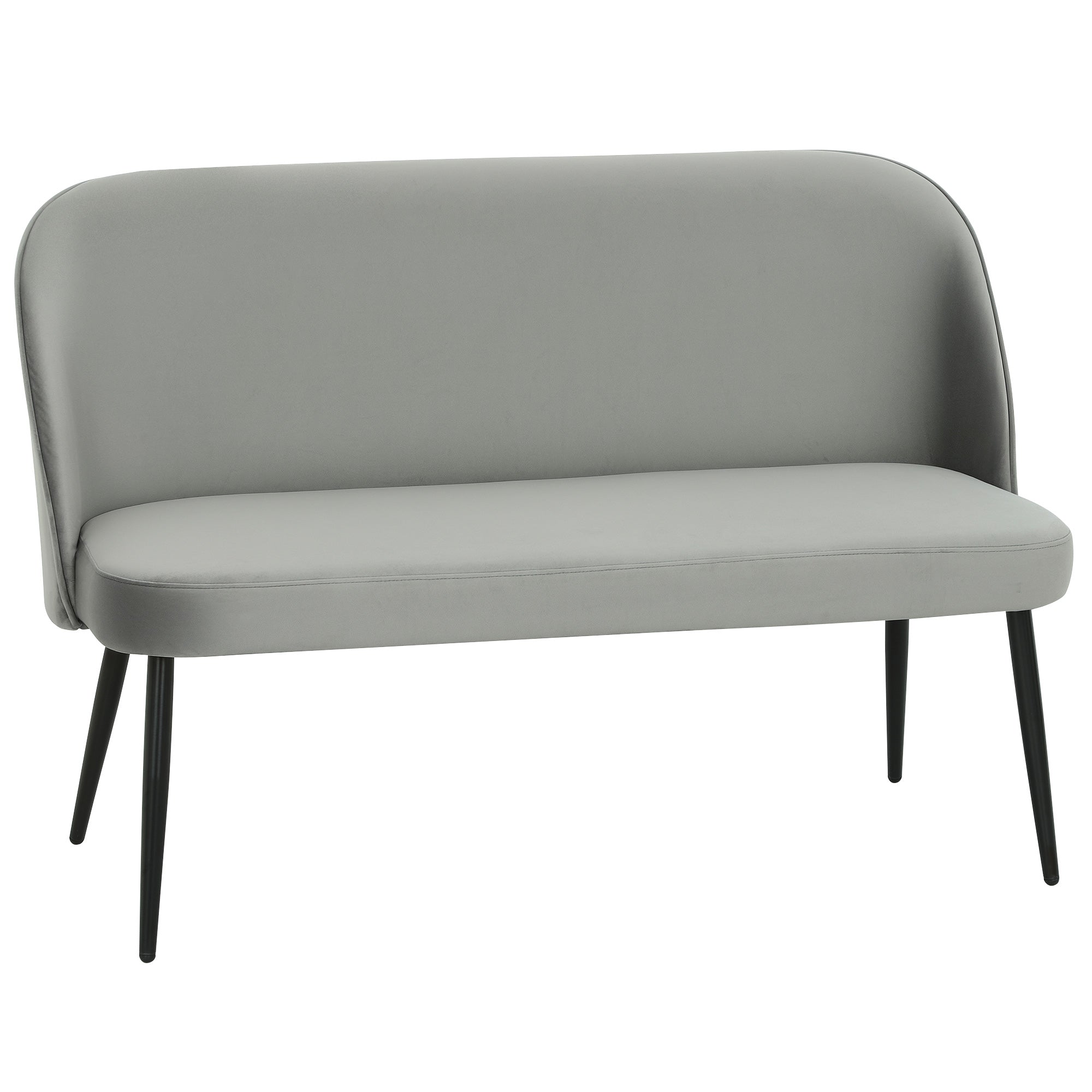 -personers Sofa Moderne Polstret Sofa Med Metal- Og Træstel Fløjlsblødt Stofbetræk Grå