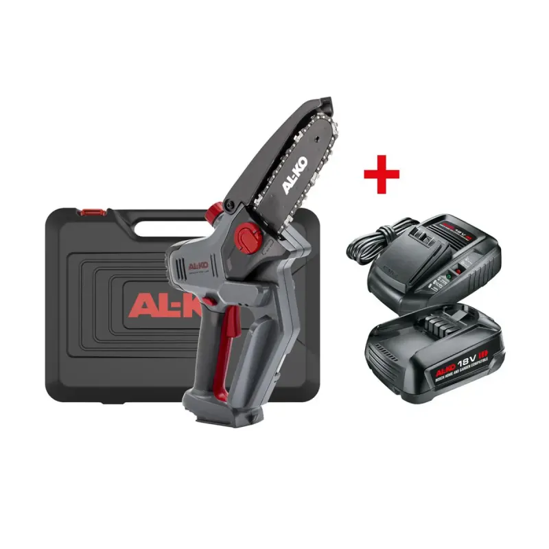 Al-ko Batteri Mini-kædesav Csm 1815 Inkl  Batteri Og Lader  Transportkasse  Beholder For Olie Li-ion     Ah   18