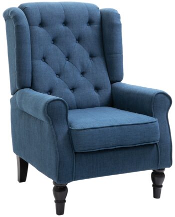 Elegant Lænestol Med Ryglæn  Tykt Polstret  Aftageligt Betræk  74   86   102 Cm  Blå
