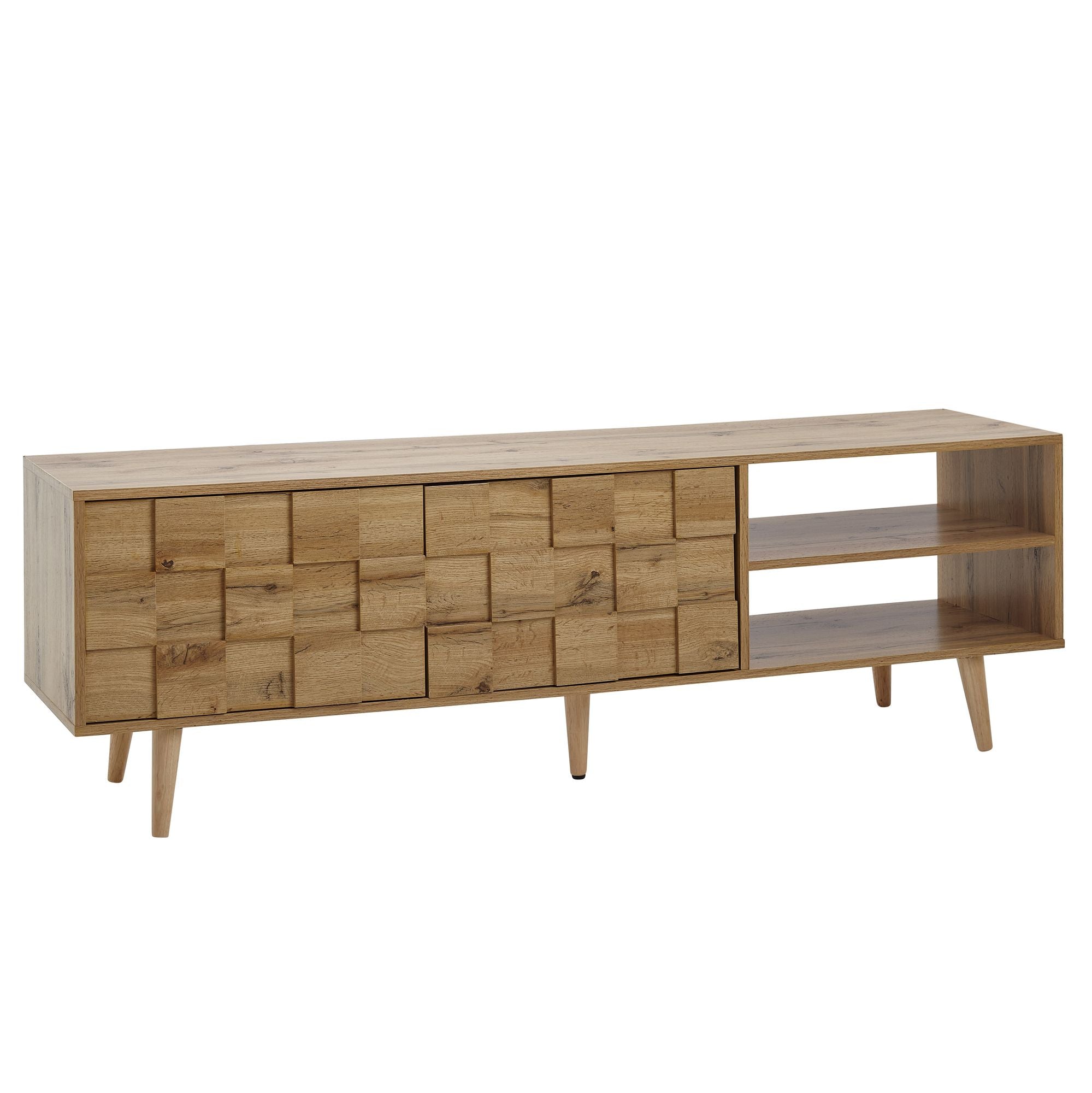 Elegant Tv-bord   Massivt Sheesham-træ Med To Låger  160x51x40 Cm