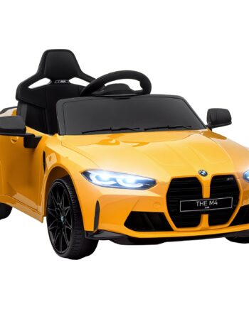 Elektrisk Børnebil Bmw M4  Lyd Og Lys   -  Km    Inkl  Fjernbetjening  Til  -  år  Gul