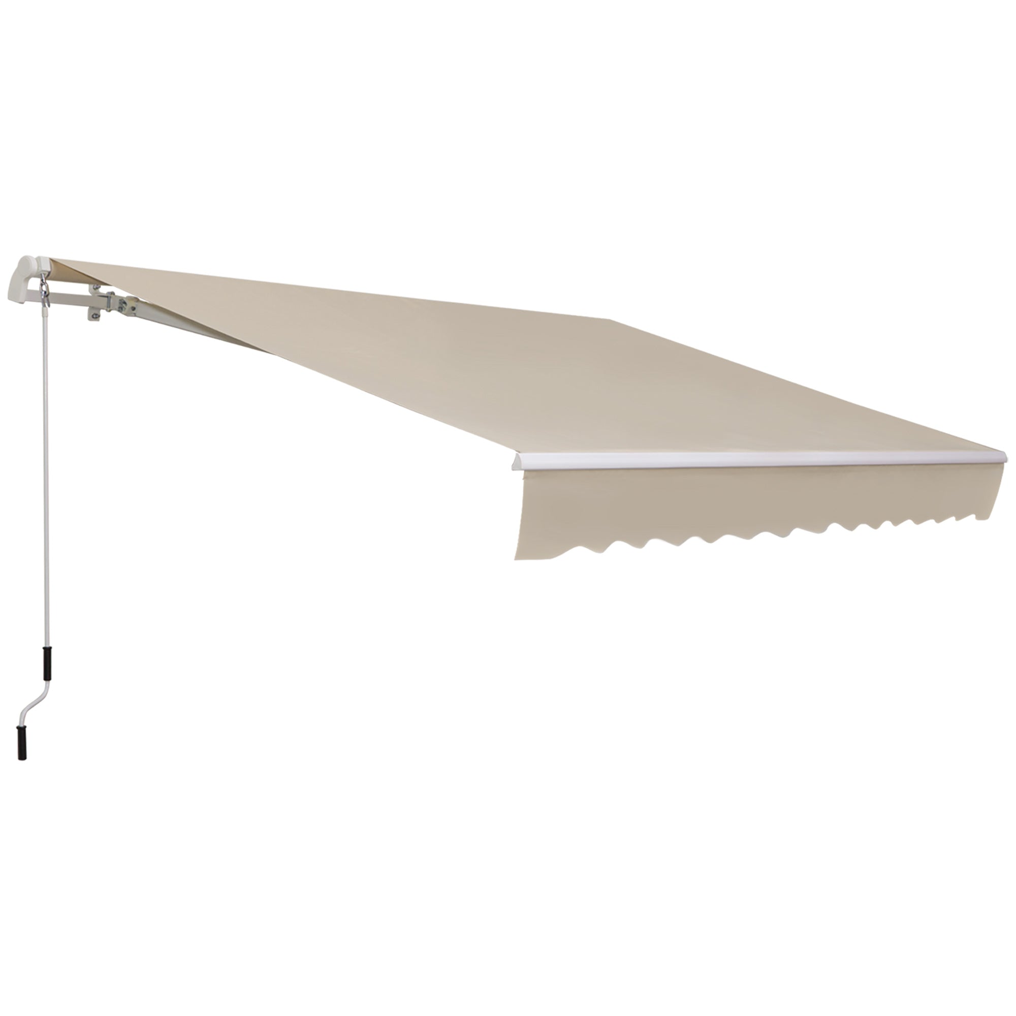 Foldbar Markise Justerbar Klemmemarkise Terrassemarkise 95 3m Solafskærmning Med Håndsving Balkonmarkise Beige