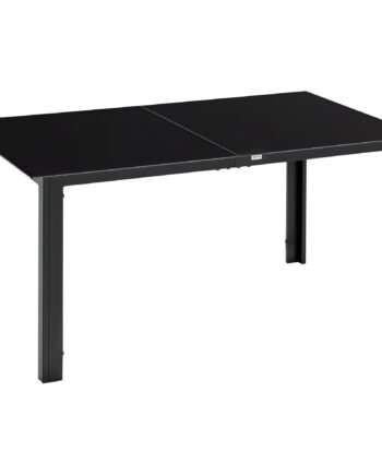 Havebord Til   Personer  Vejrbestandigt  Hærdet Glas  Terrassebord  150 Cm   90 Cm   74 Cm  Sort