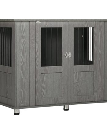 Hundebur Hundekasse    Døre  Inklusive Lås  114 Cm   60 Cm   82 Cm  Grå