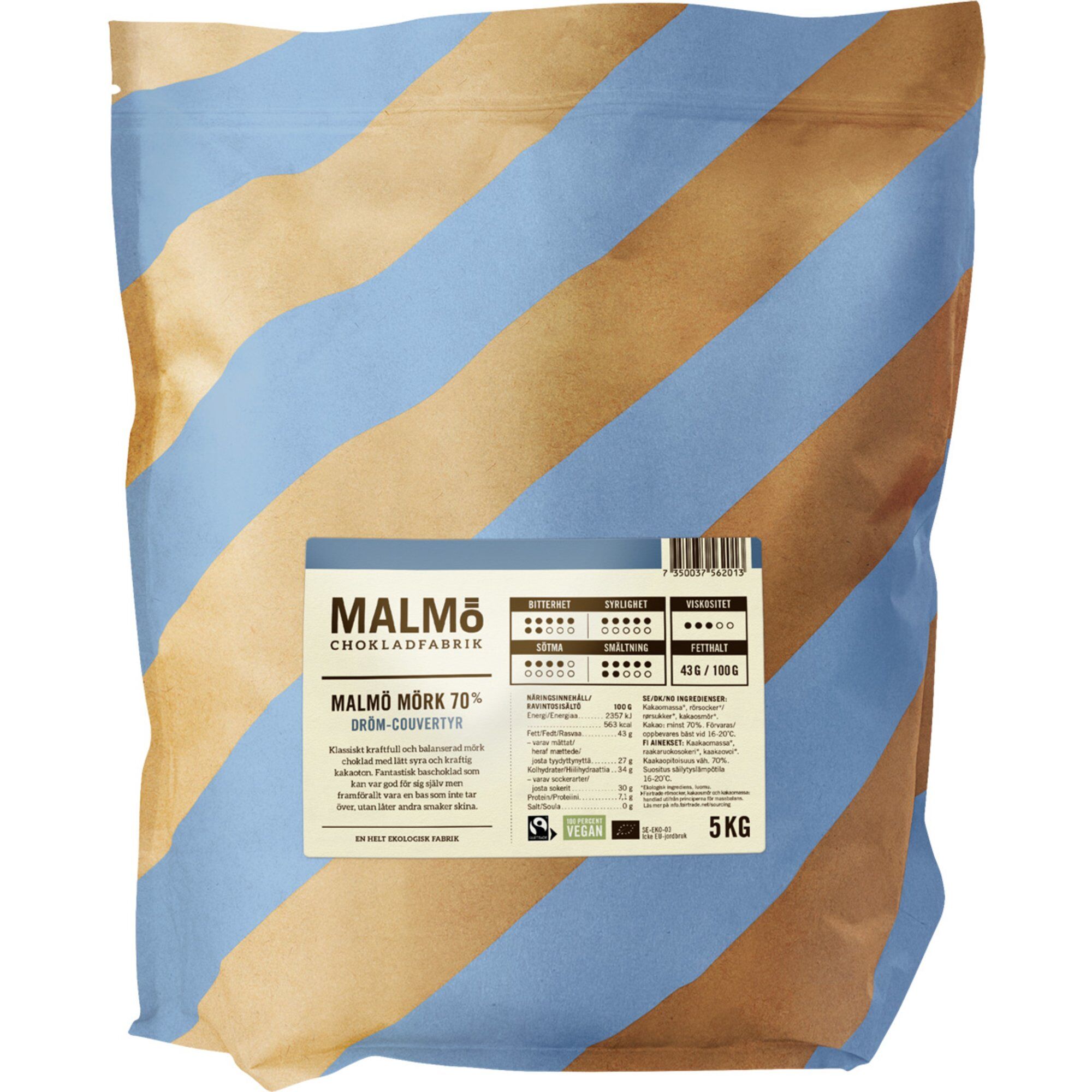 Malmö Chokladfabrik Malmö Mörk 70 Couverture