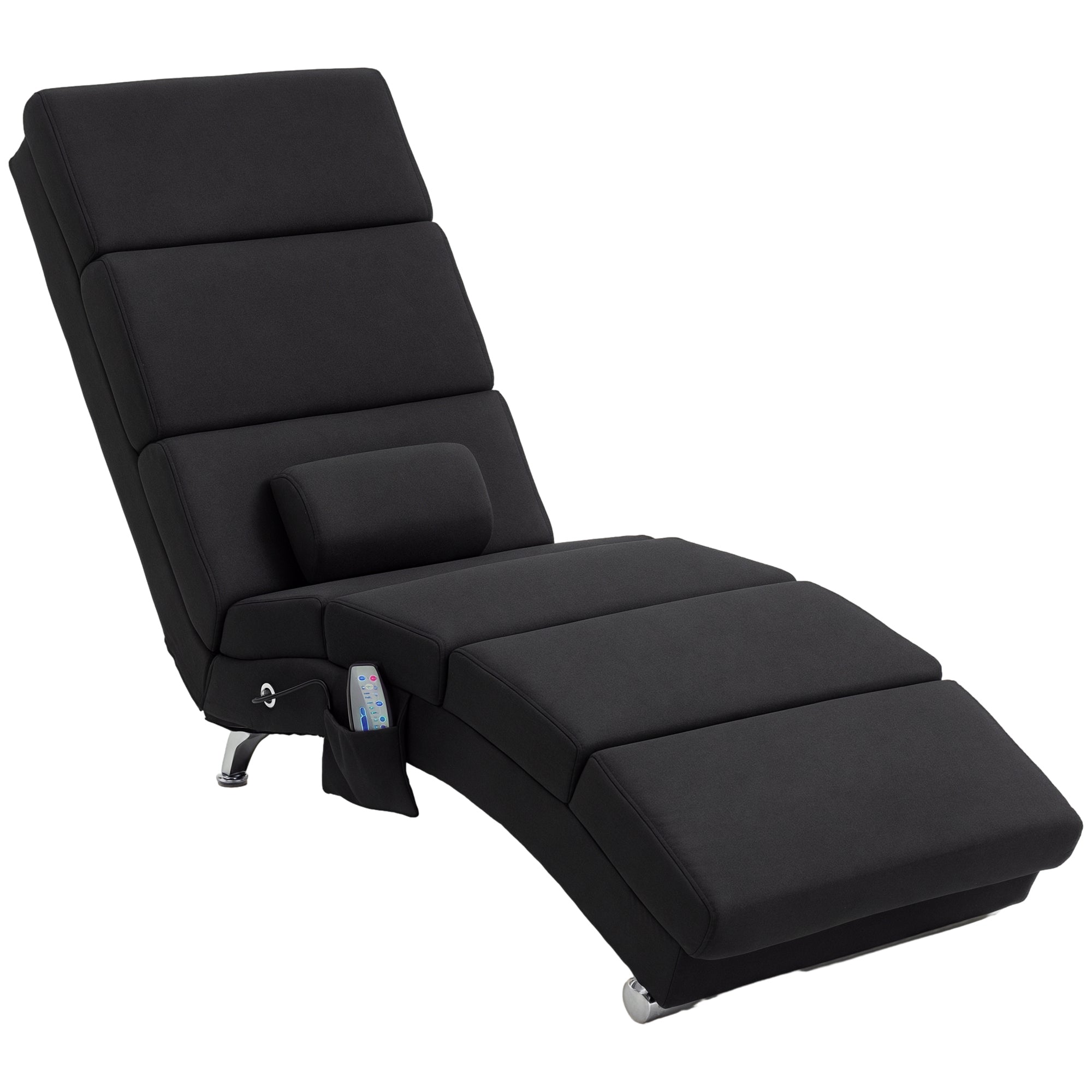 Massagestol Lænestol Loungestol Med Vibrationspunkter Tilstande 56 168 84 Cm Sort