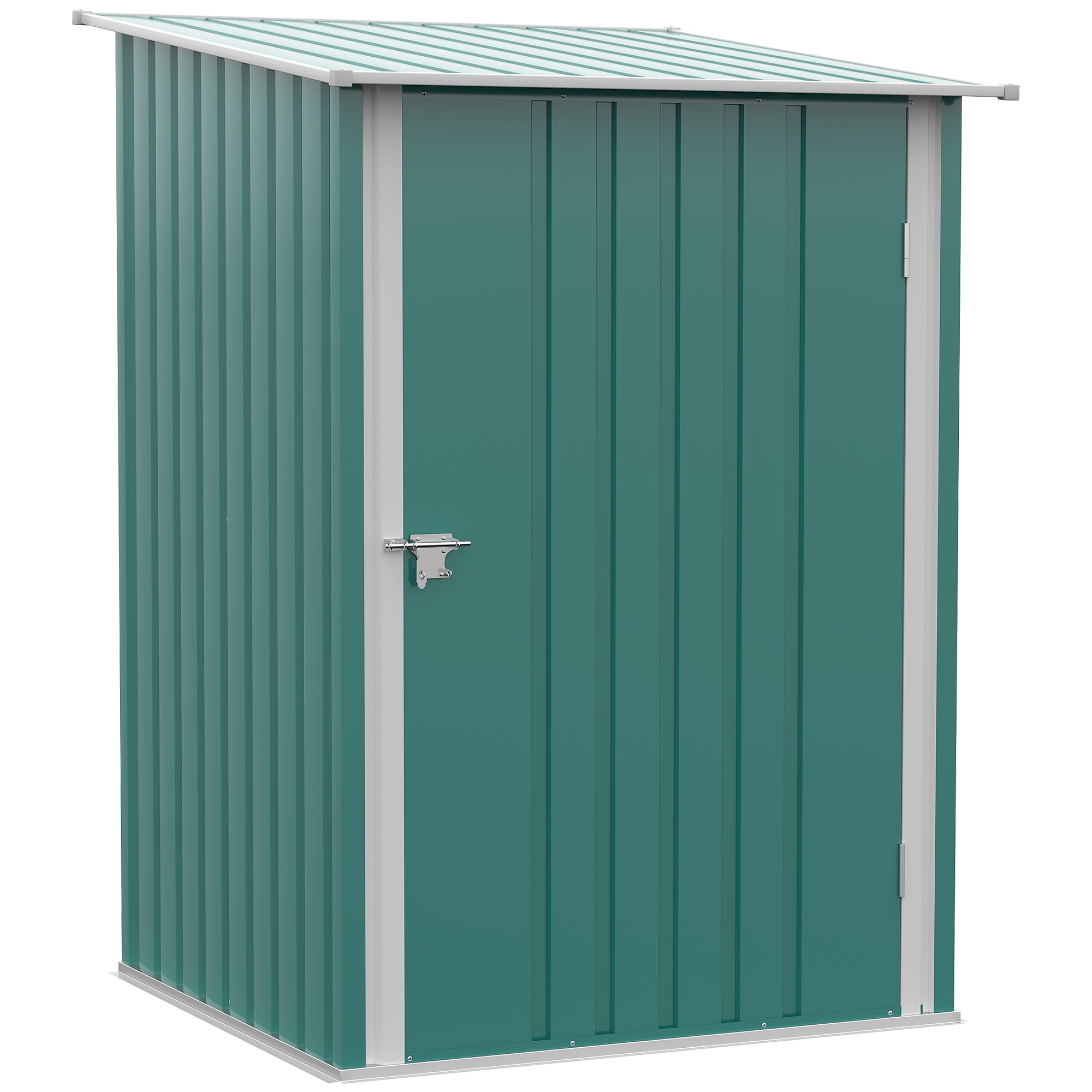 Metalhaveskur Med Lukning Aflåselig Dør Til Udendørs Brug 100x103x160 Cm Grøn