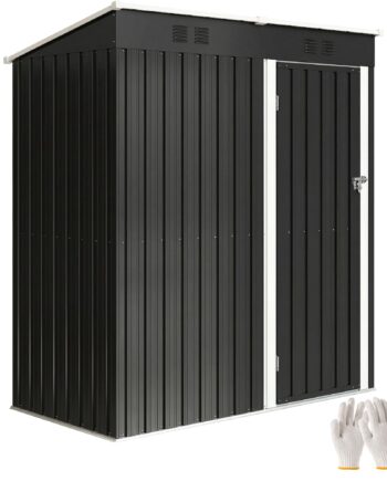 Metalskur    37 Mâ  Aflåseligt  Med Ventilation  Nedhængt Tag  163   90   179 Cm