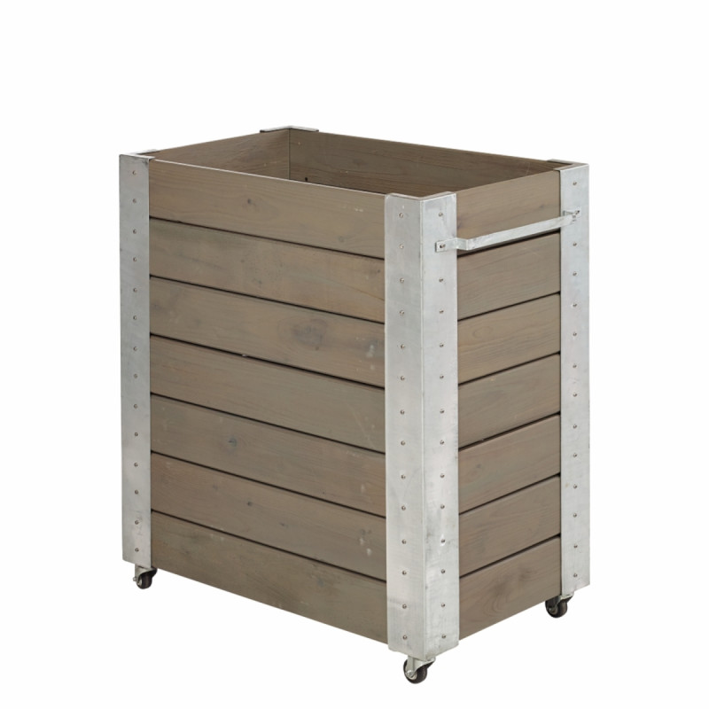 Plus Cubic Blomsterkasse 87x50x95cm   Hjul Gråbrun 18241-18
