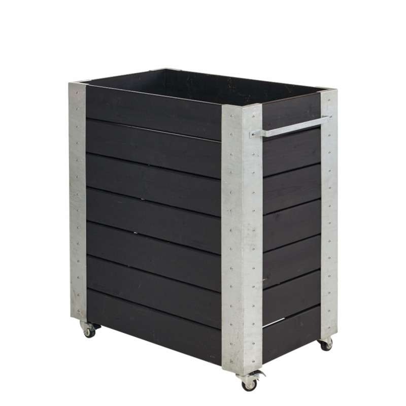 Plus Cubic Blomsterkasse 87x50x95cm   Hjul Sort 18241-15