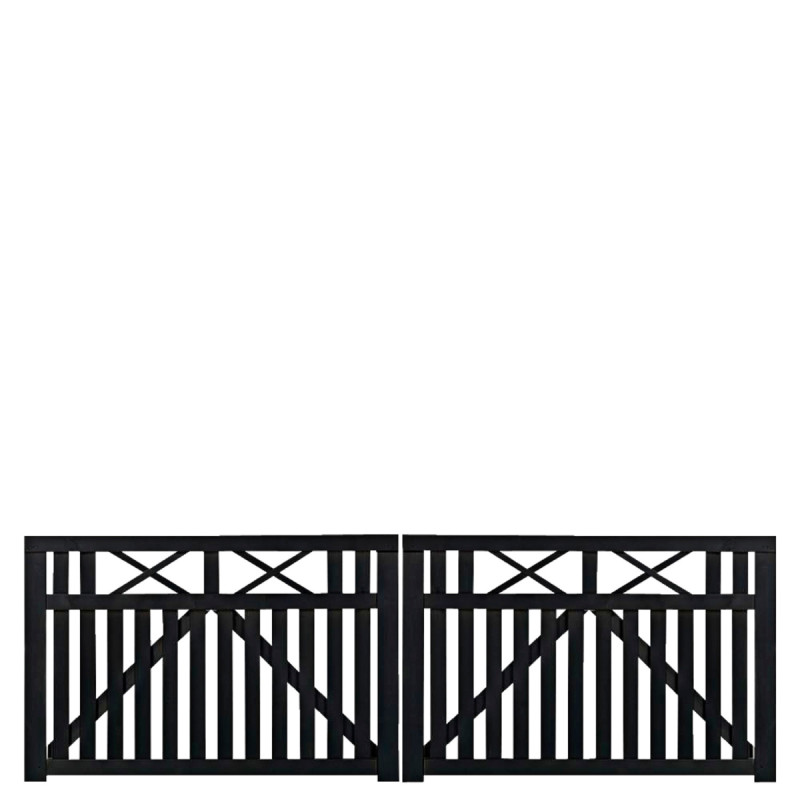Plus Vinesse Dobbelt Havelåge 300x98 Cm Grundmalet Sort 13415-15