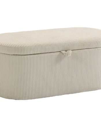 Puf Med Opbevaring  Fløjlspolstring Med Polstret Sæde  Bænk Ved Foden Af Sengen  105   51   49 Cm  Beige
