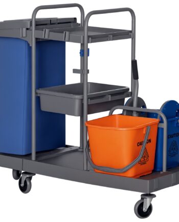 Rengøringsvogn Med   Niveauer  Moppevogn Med Vridemaskine  2x18l Spande Til Hotel