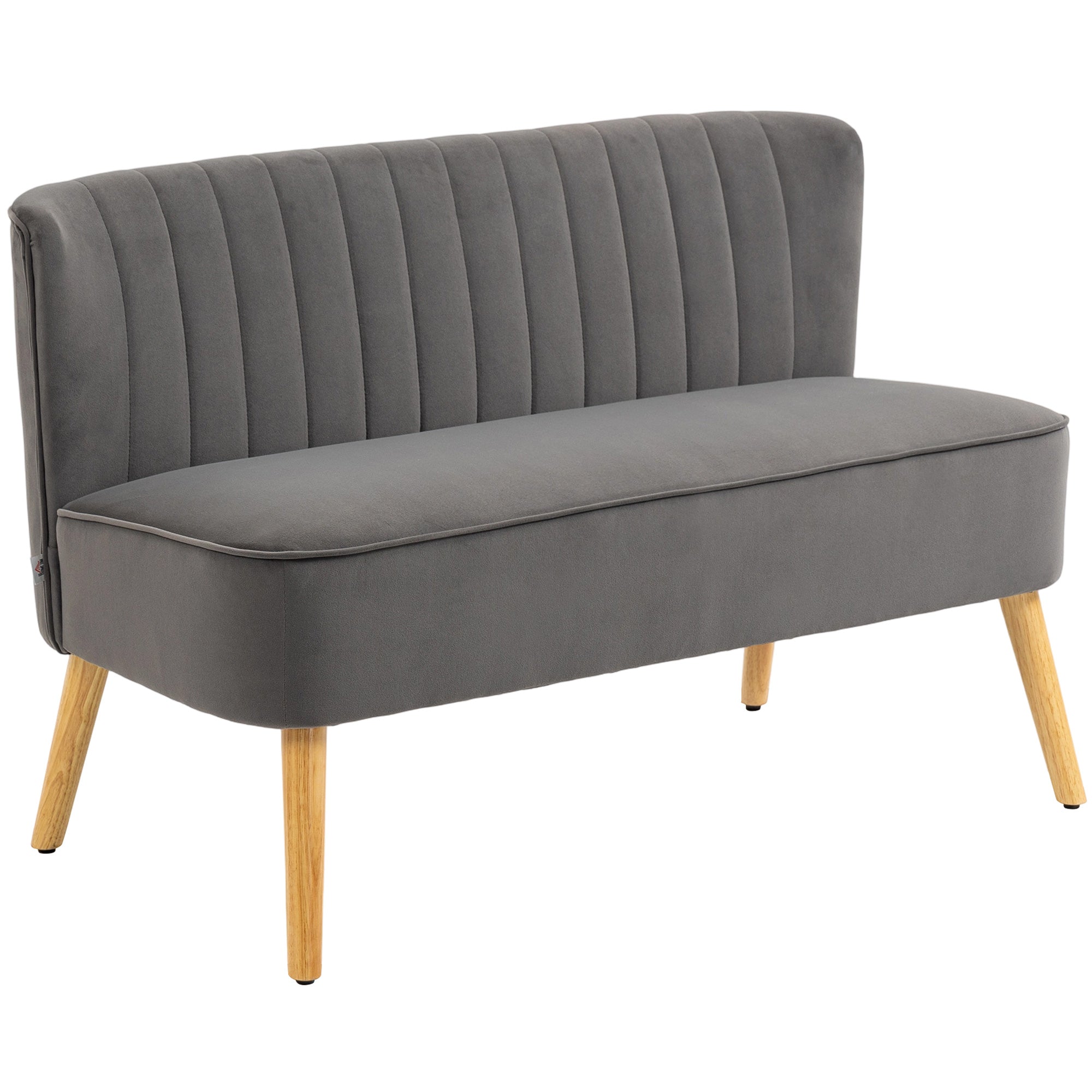 Retro Design -personers Sofa Træben 117 Cm 56 Cm 77 Cm Mørkegrå