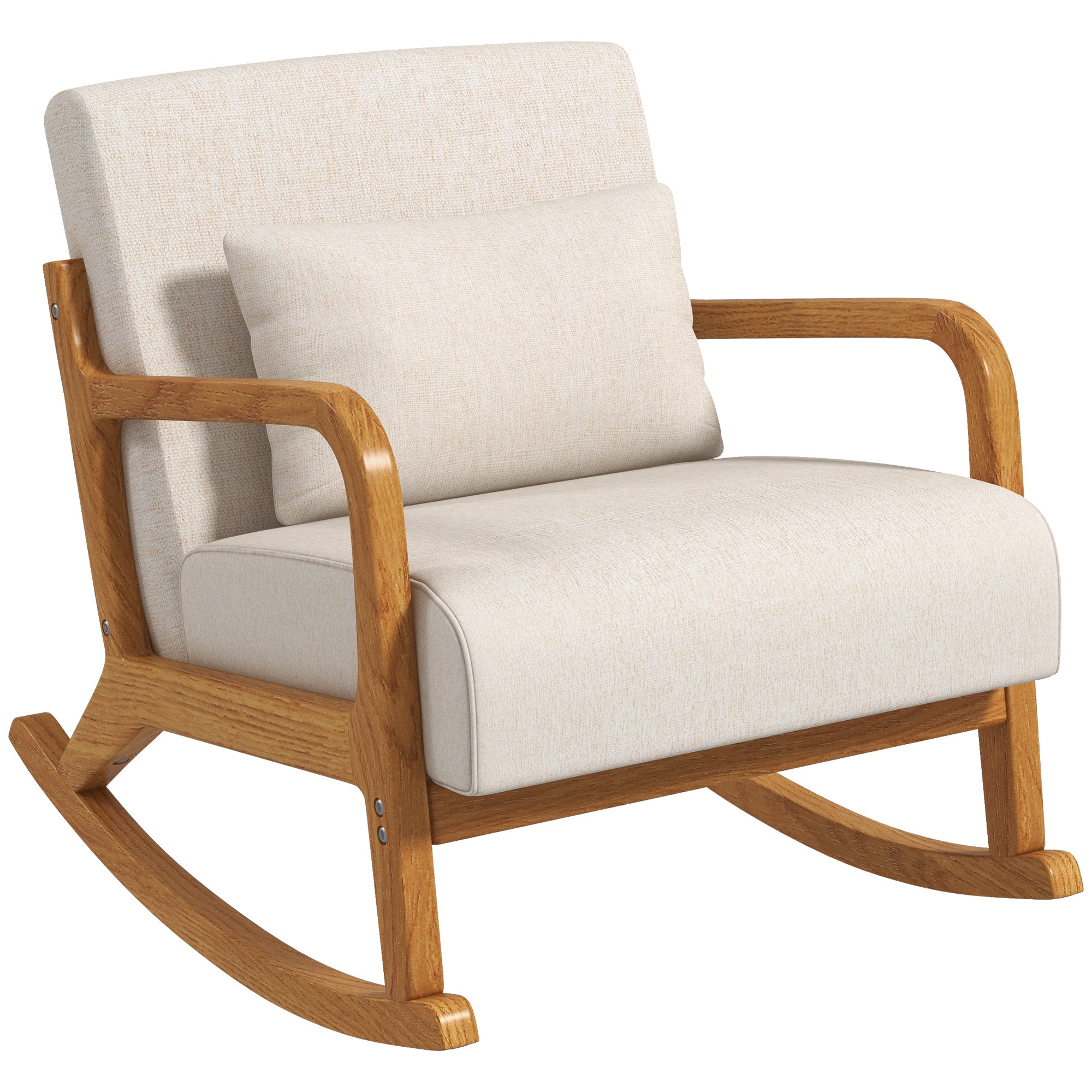 Retro Gyngestol  Gummitræ  64   Cm   92 Cm   81   Cm  Beige   Brun