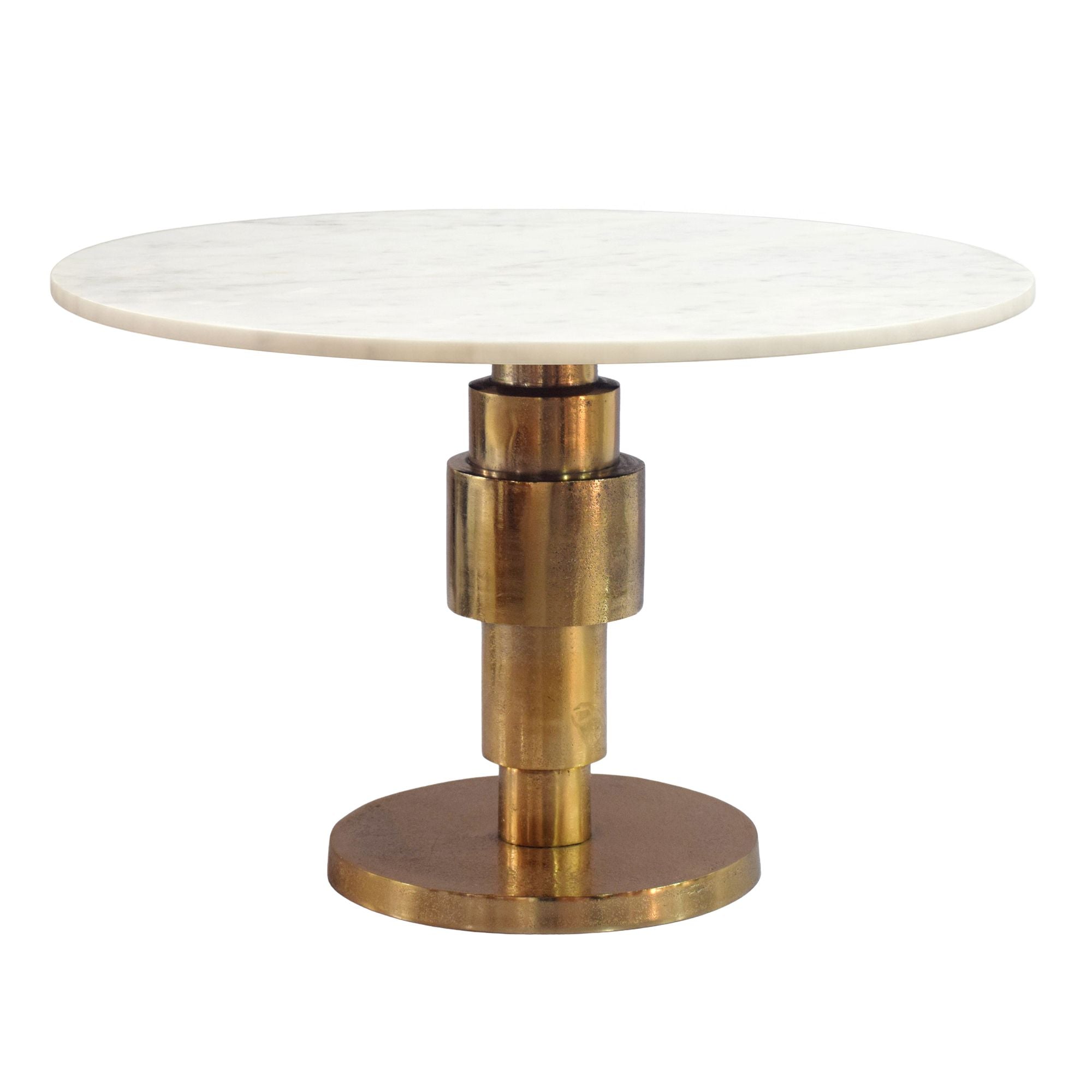 Rundt Sofabord 60 Cm Guld Aluminium Med Hvid Marmorbordplade Moderne Designbord