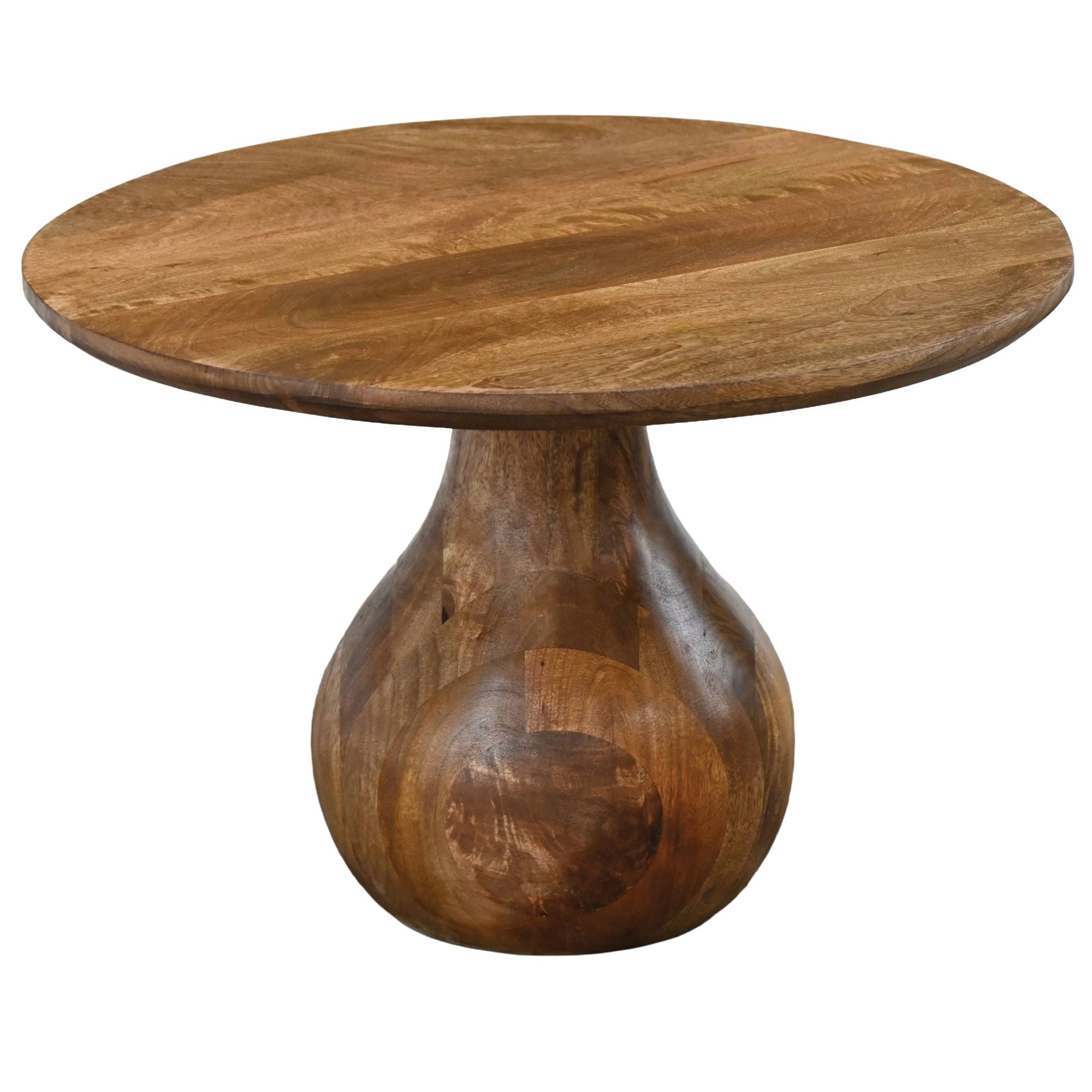 Rundt Sofabord 60 Cm Massivt Mangotræ Dråbeformet Designbord Træ
