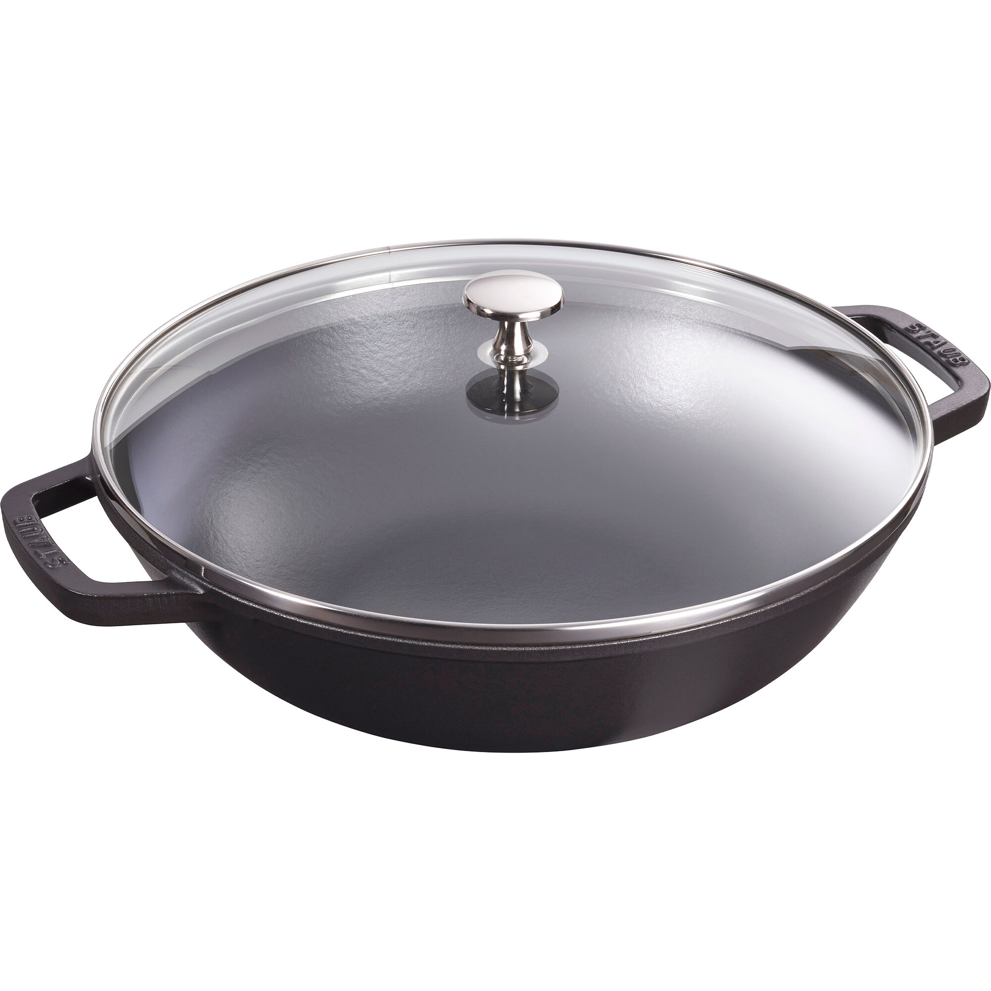Staub Wok Med Glaslåg 30 Cm  Sort